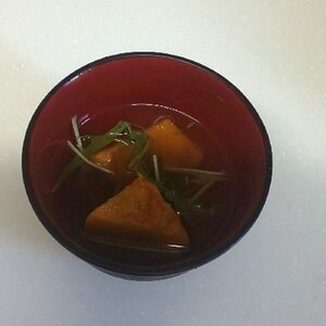 水菜とかぼちゃのお味噌汁